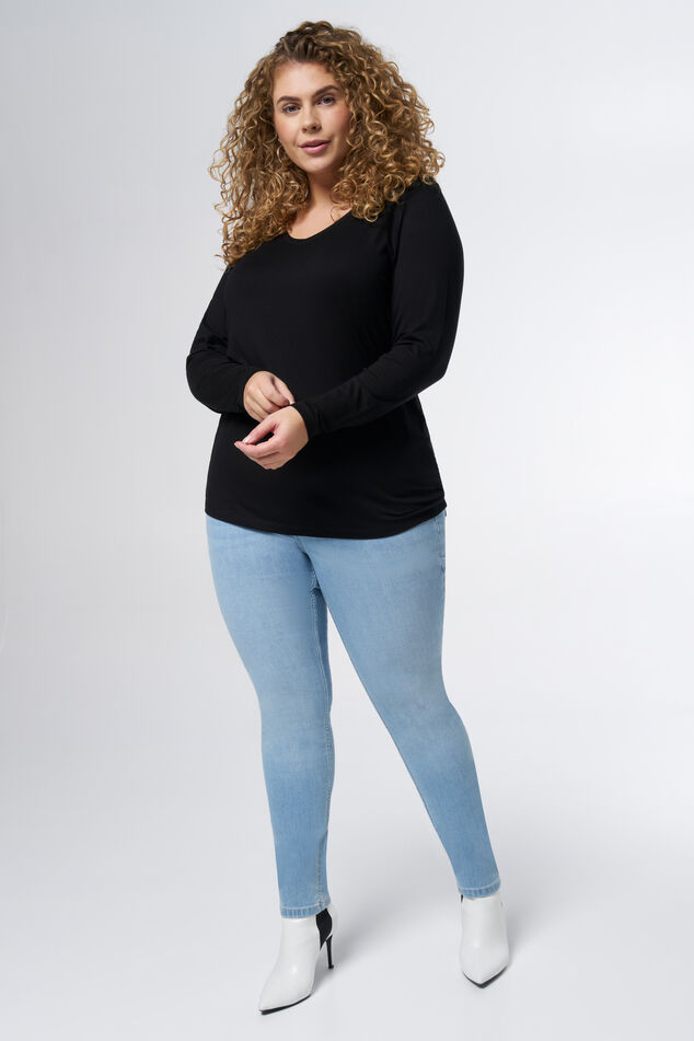 Haut à manches longues et col en V image number 3