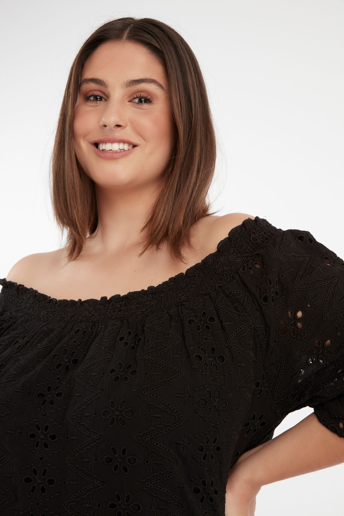 Haut ajour&eacute; &agrave; &eacute;paules d&eacute;nud&eacute;es image number 3