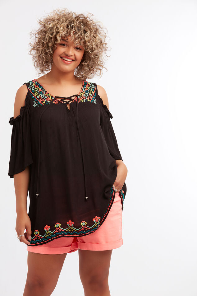 Short en sergé rose fluo image number 3