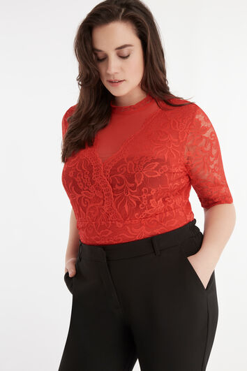 Body en dentelle rouge