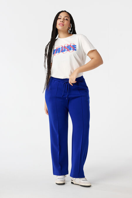Pantalon avec taille élastique et couture décorative Pantalon avec taille élastique et couture décorative
