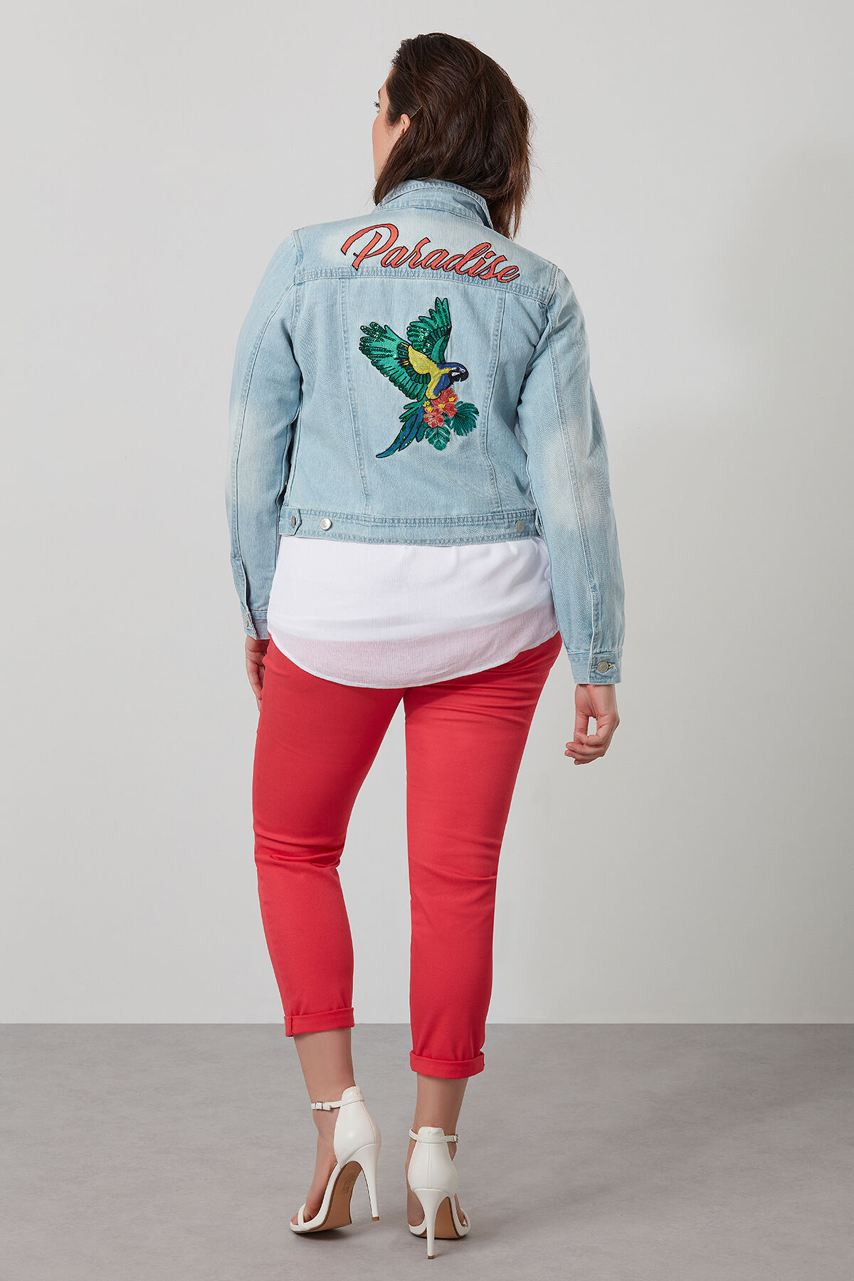 Veste en denim avec imprim&eacute; image number 4