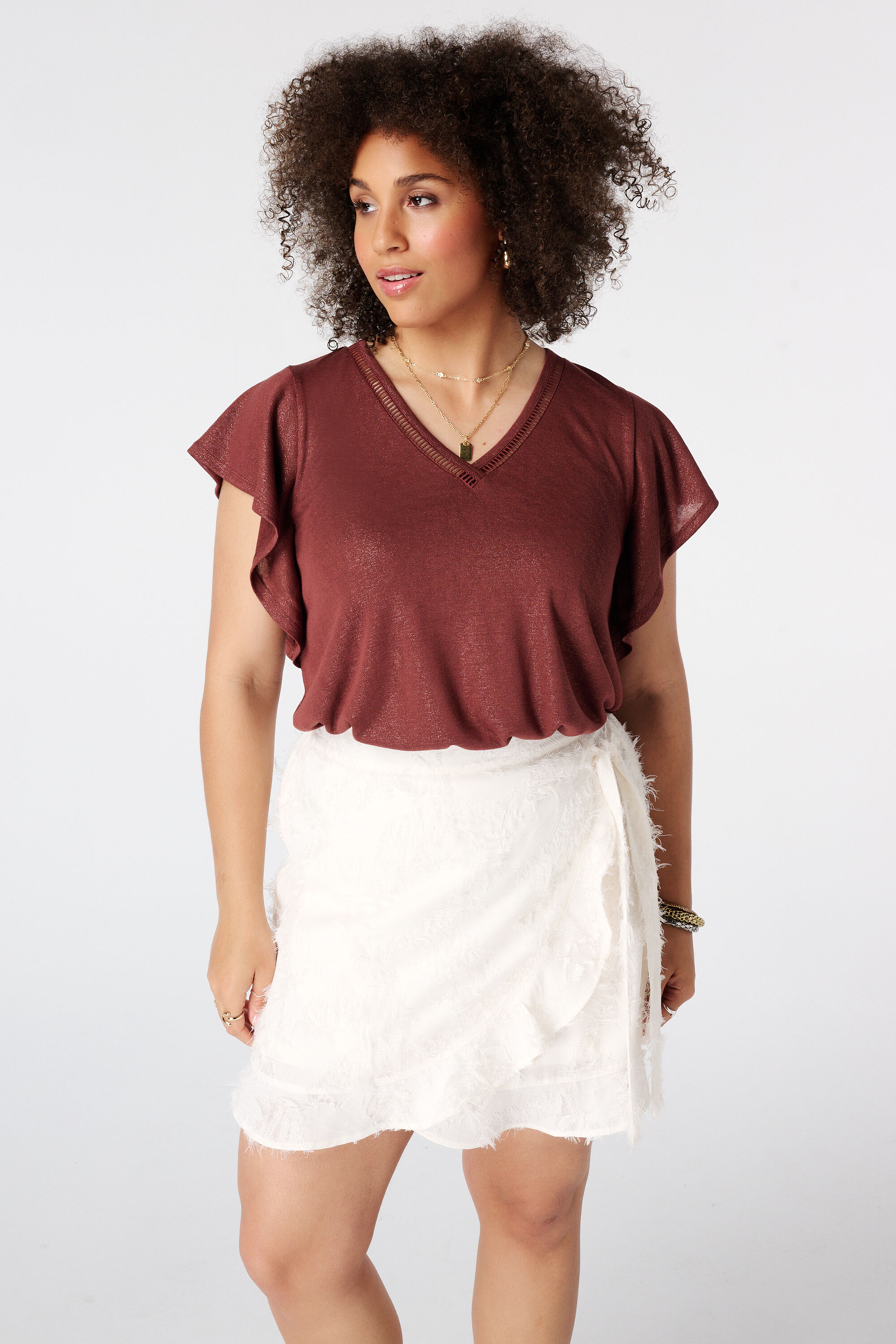Top avec manches papillon