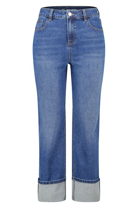 Jeans larges à revers