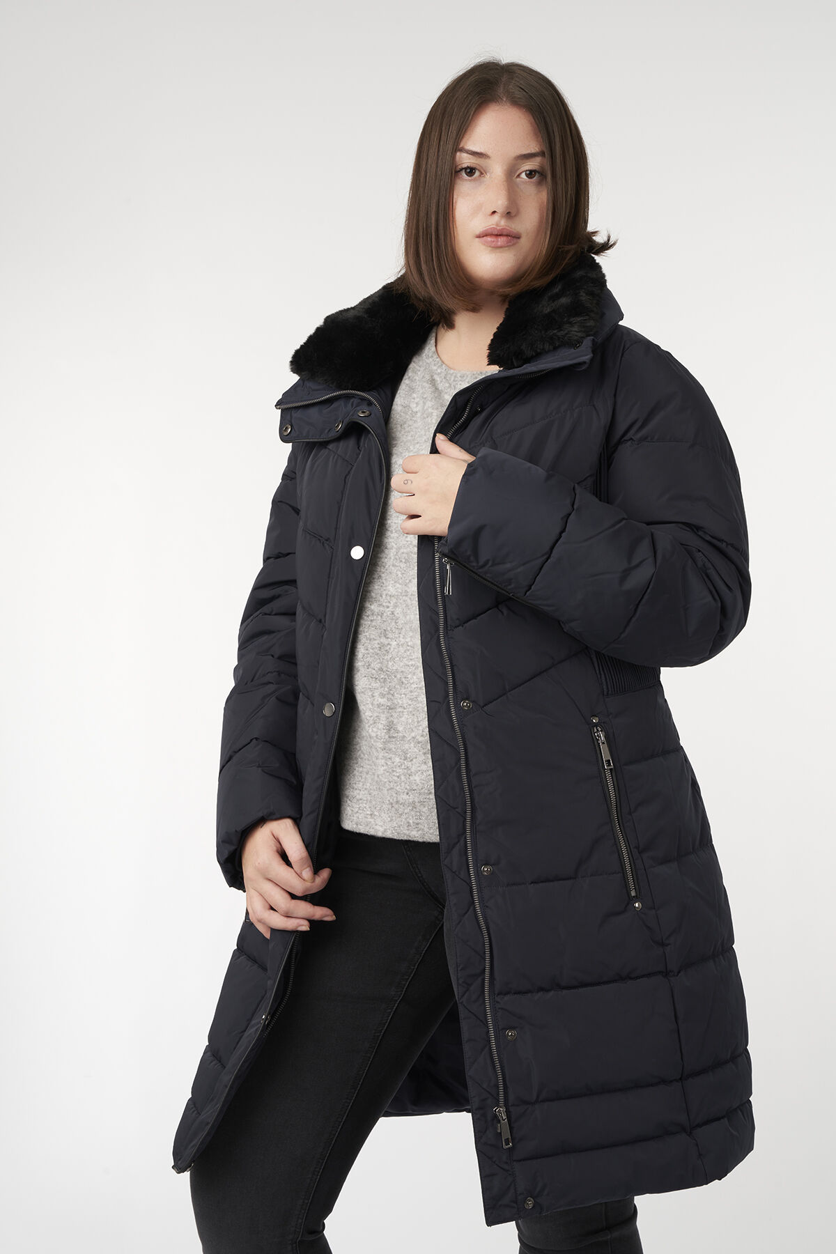 Long manteau matelass&eacute; image number 4