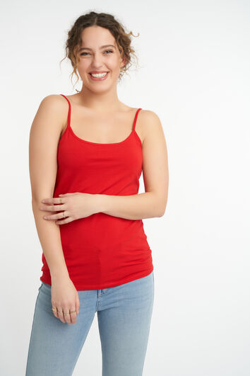 D&eacute;bardeur en coton avec bretelles spaghetti