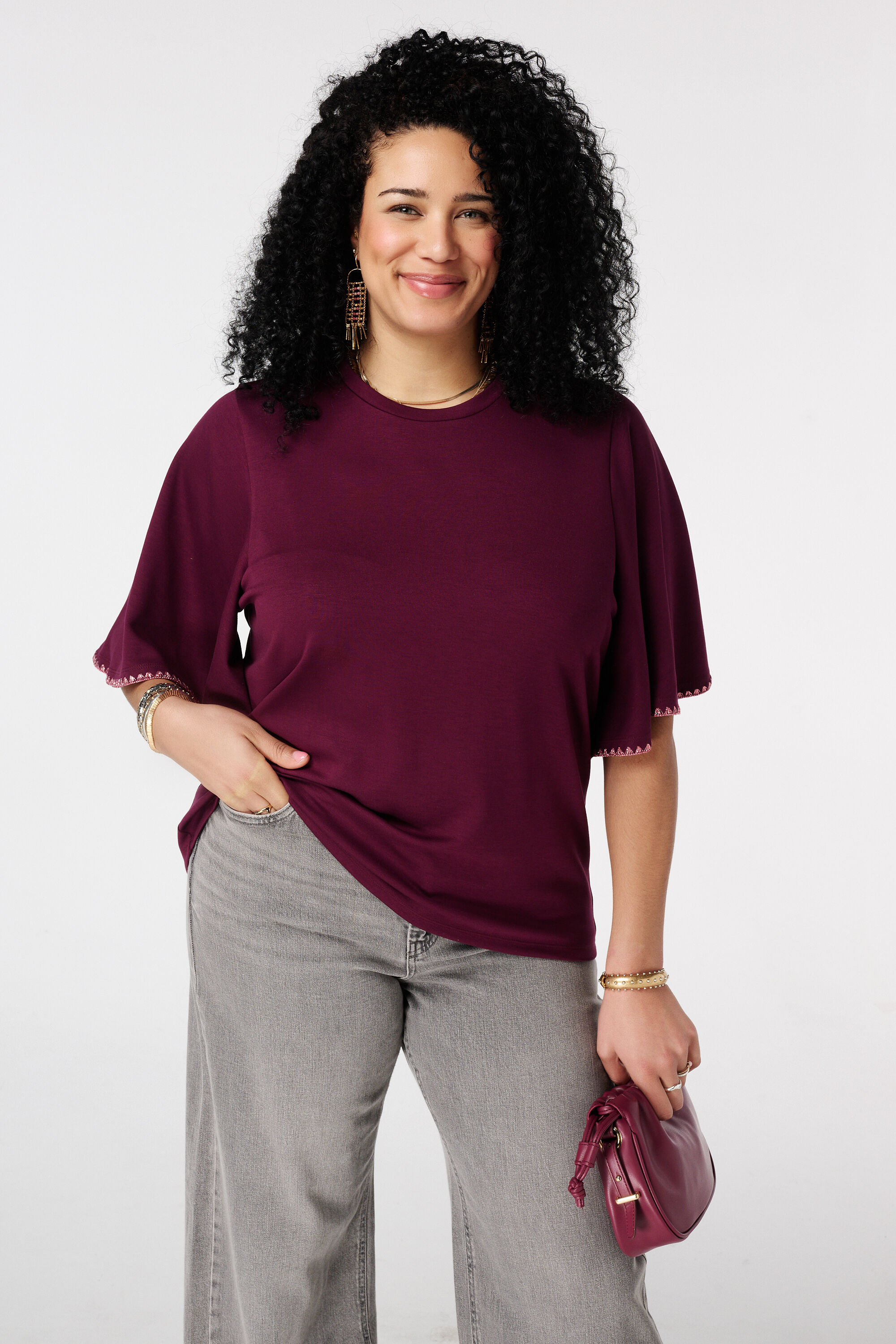 T-shirt &agrave; manches papillon