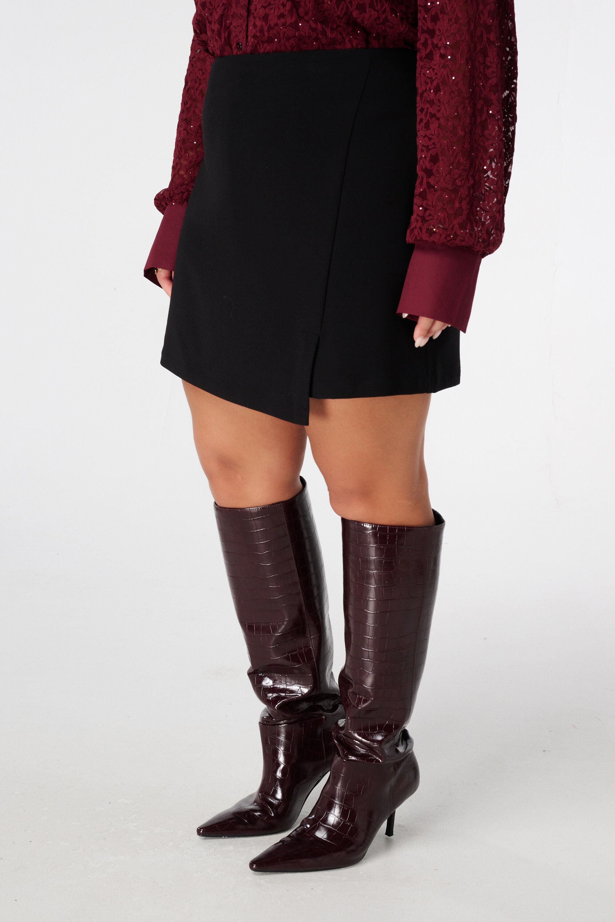 Jupe &agrave; rabat et taille &eacute;lastique image number 5