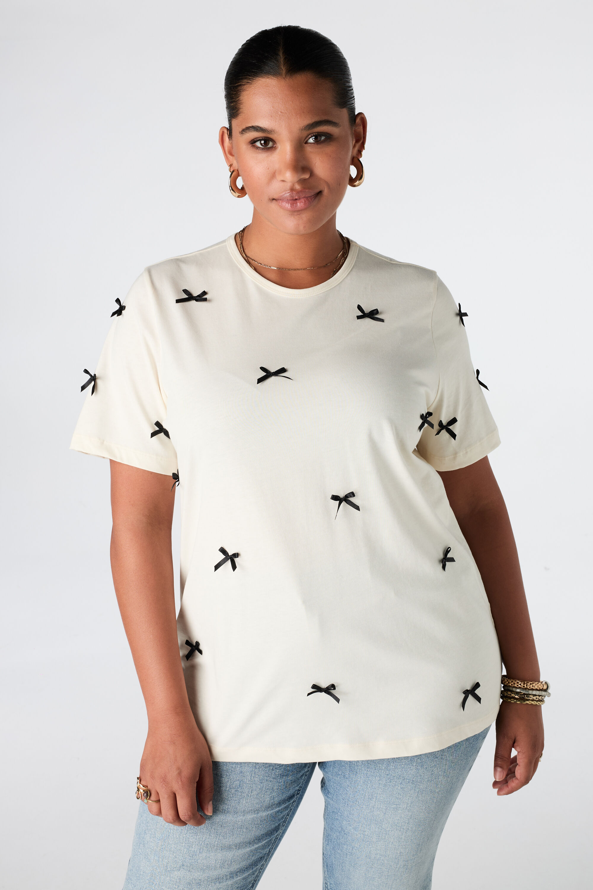 T shirt avec n&oelig;uds en satin