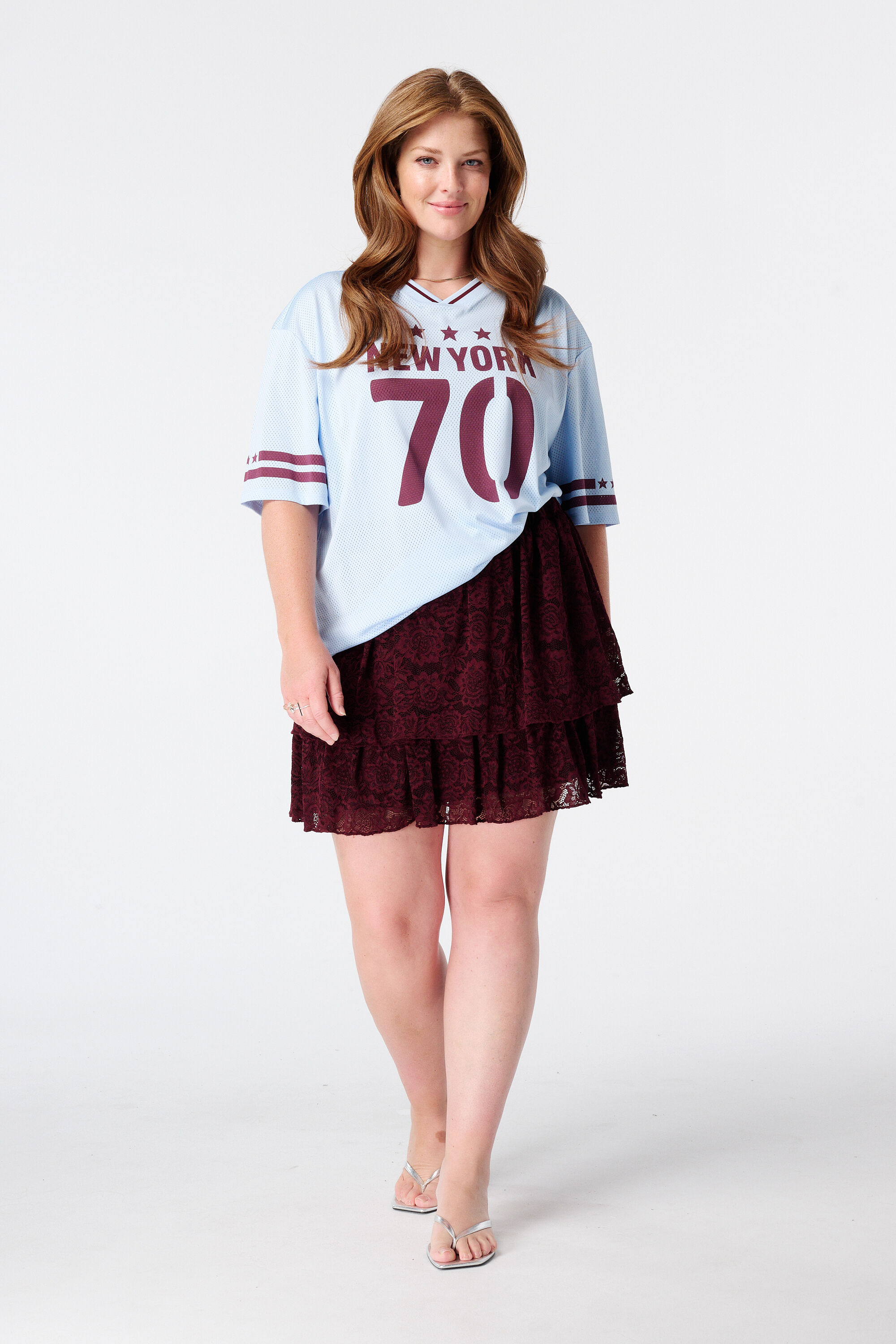 Jersey oversize avec imprim&eacute; sportif image number 5