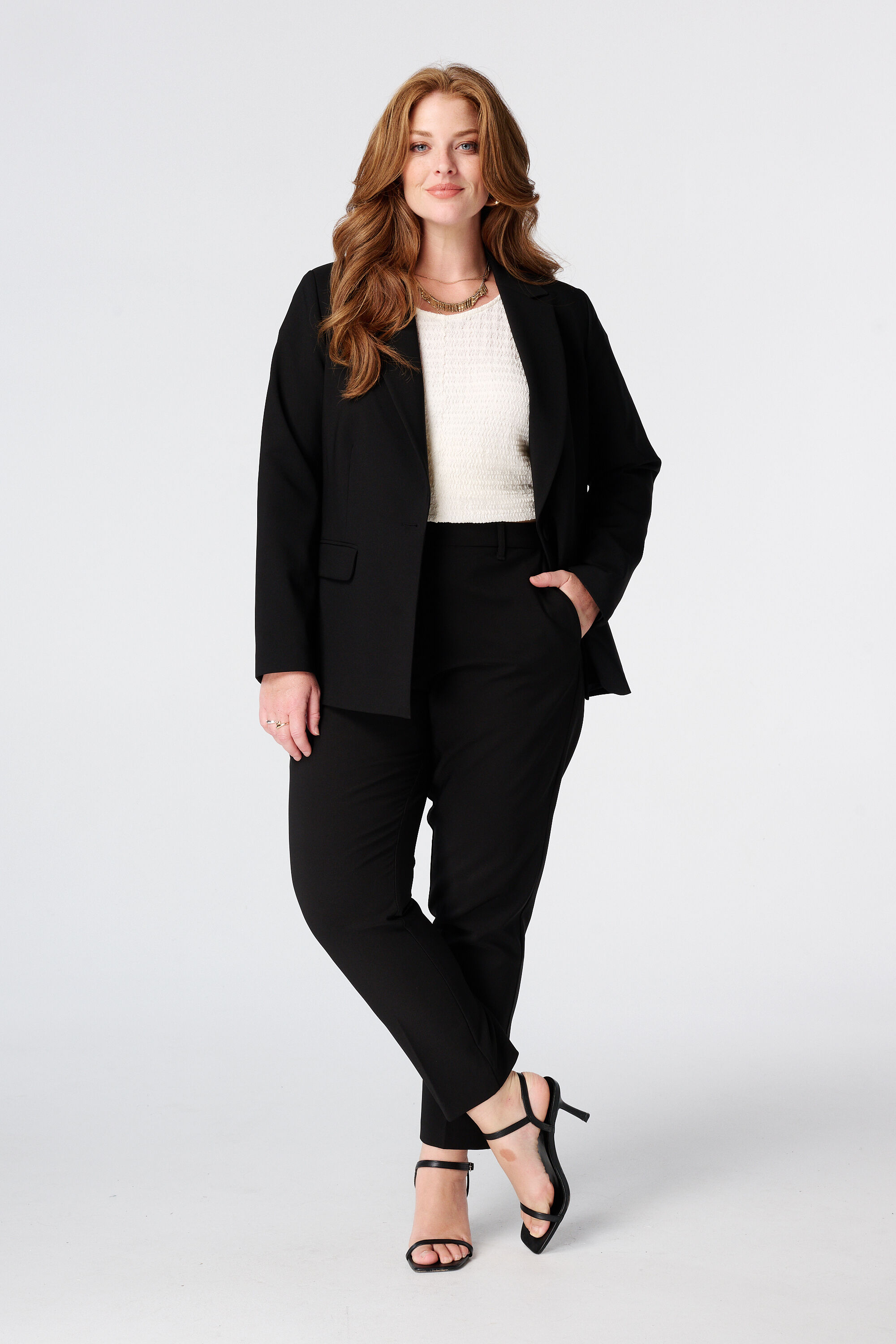 Pantalon droit &agrave; taille &eacute;lastique