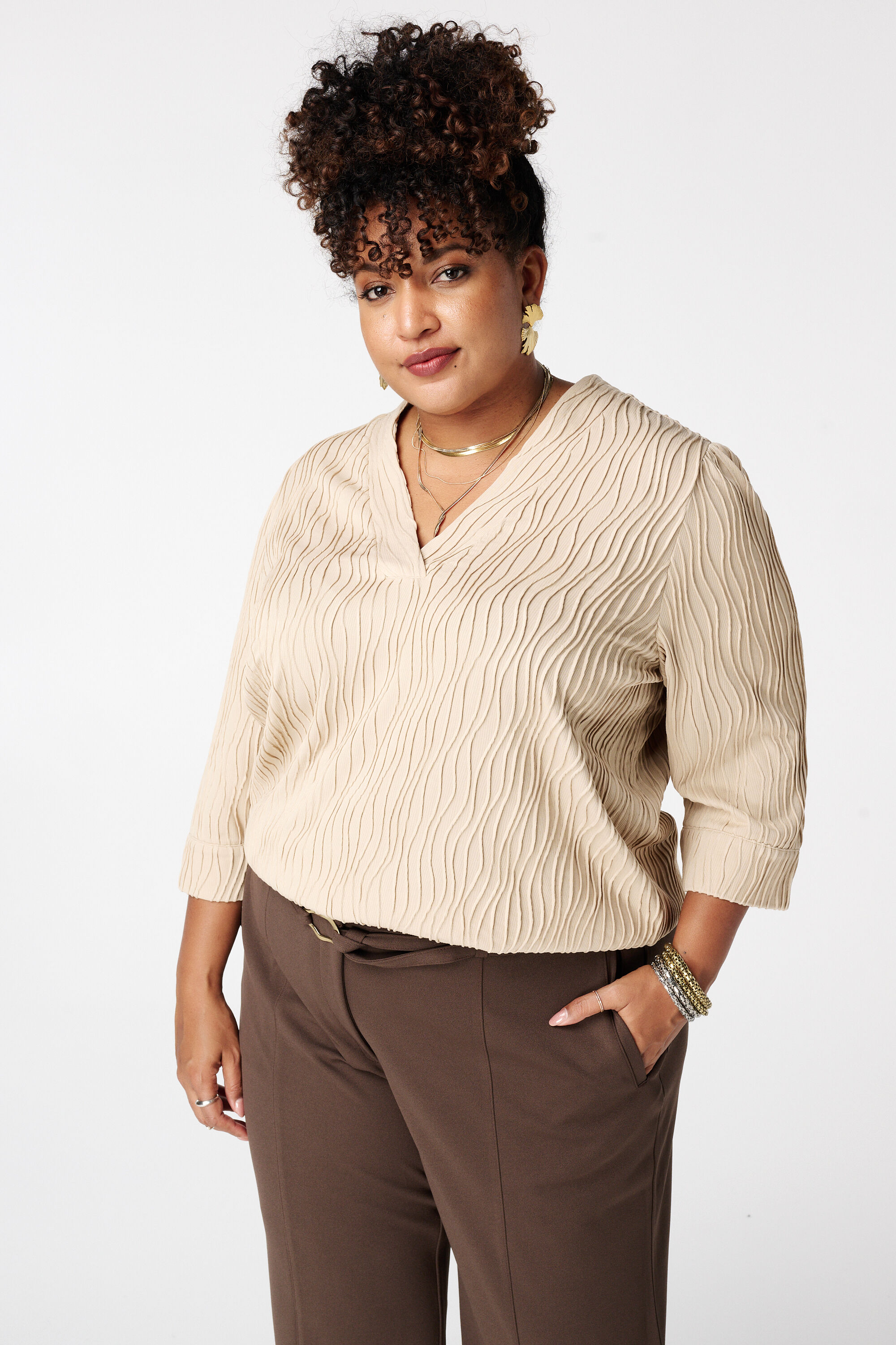 Haut avec structure ondul&eacute;e