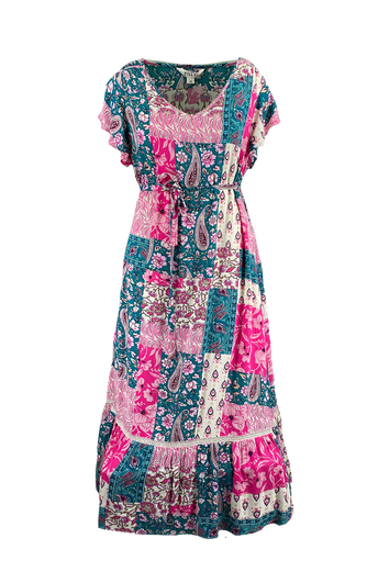 Longue robe &agrave; patchwork 