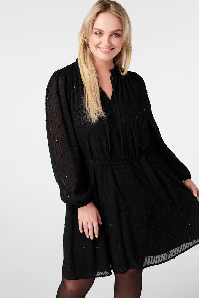 Robe à paillettes scintillantes et ceinture image number 5