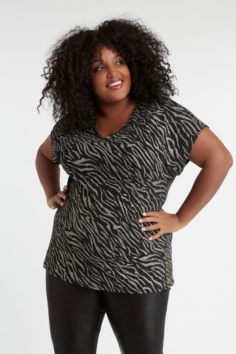 T-shirt long &agrave; imprim&eacute; paillet&eacute; image number 5