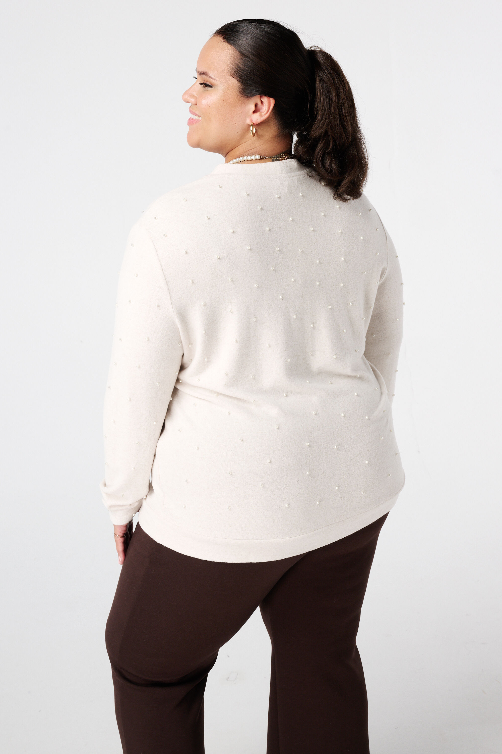 Cardigan avec perles et fermeture &agrave; boutons image number 3