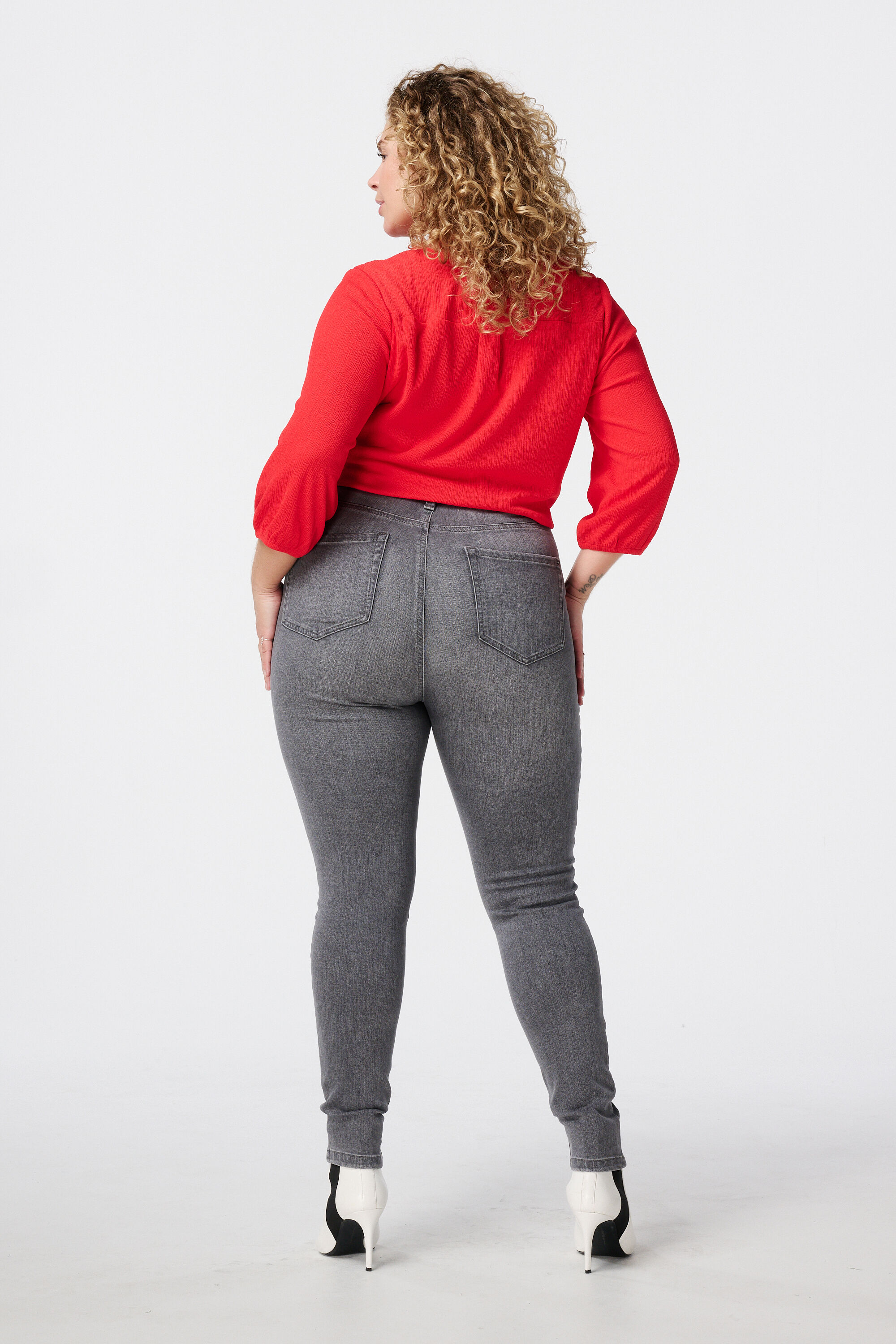 Jean skinny taille haute CHERRY image number 3