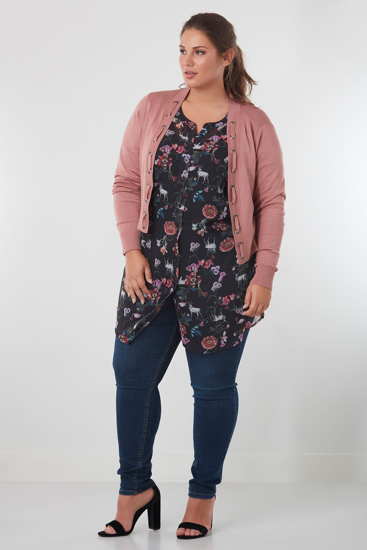 Chemisier long &agrave; imprim&eacute; floral image number 3