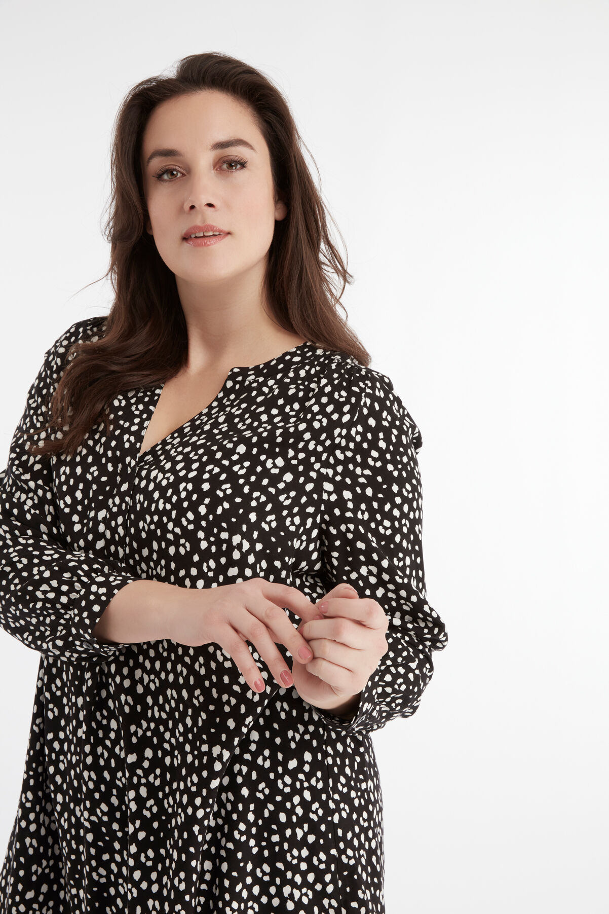 Chemisier tunique &agrave; pois image number 5