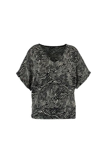 Haut imprim&eacute; z&egrave;bre &agrave; manches chauve-souris