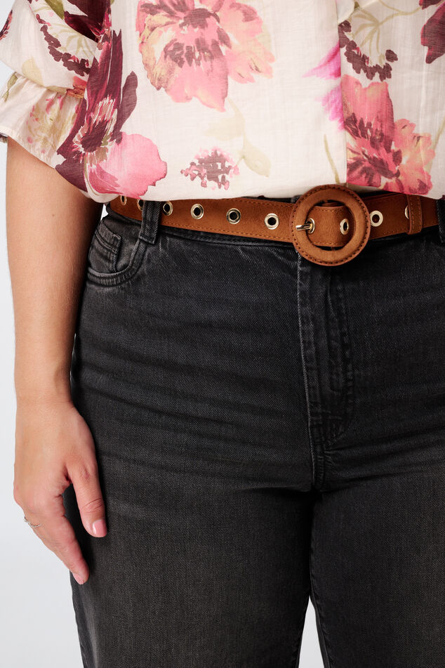 Ceinture aspect daim avec boucle ronde image number 2