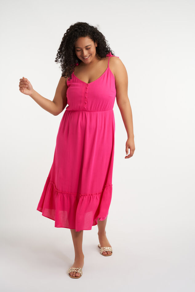 Robe midi avec bretelles nouées  image number 4