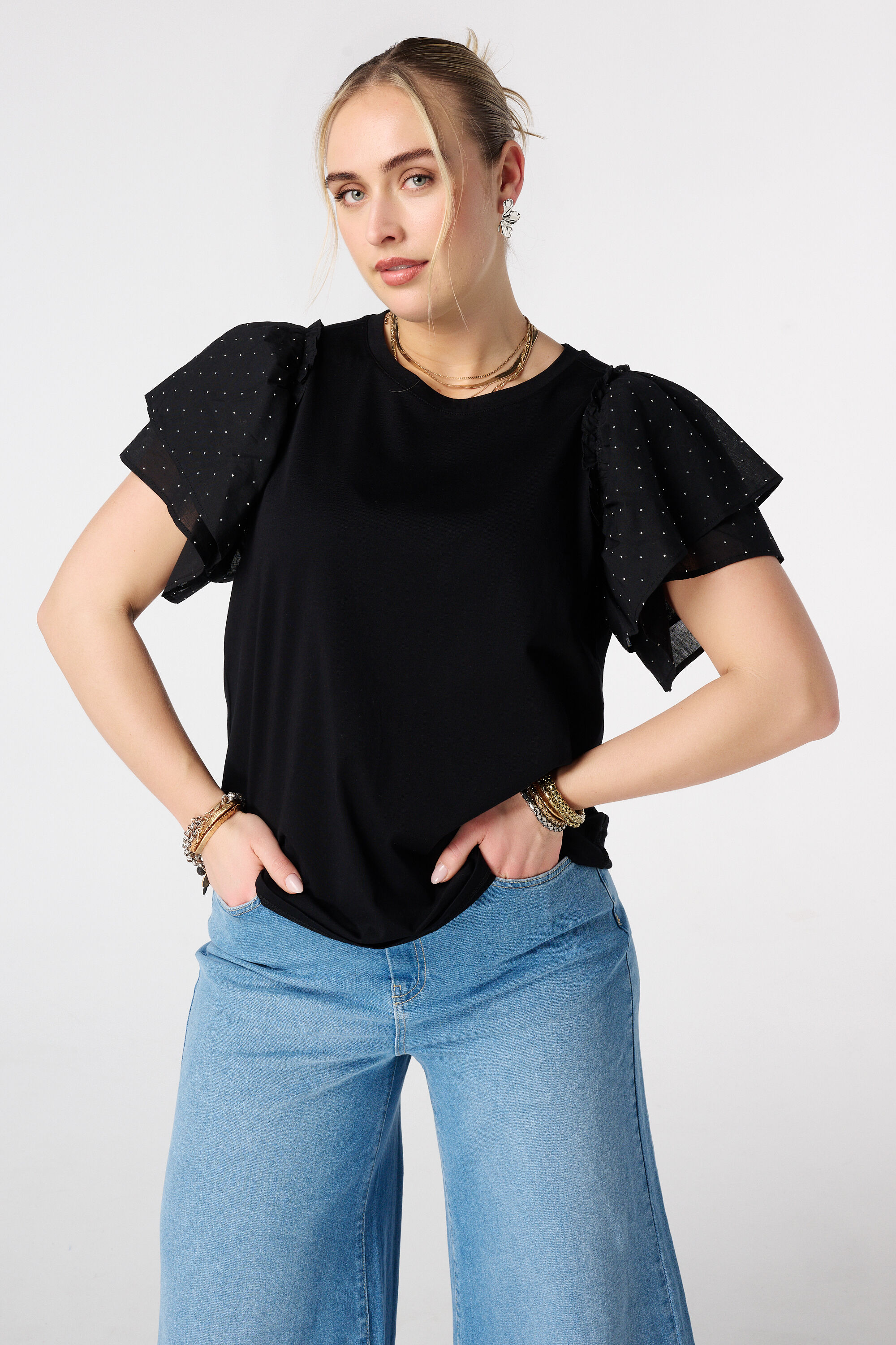 Top &agrave; manches papillon