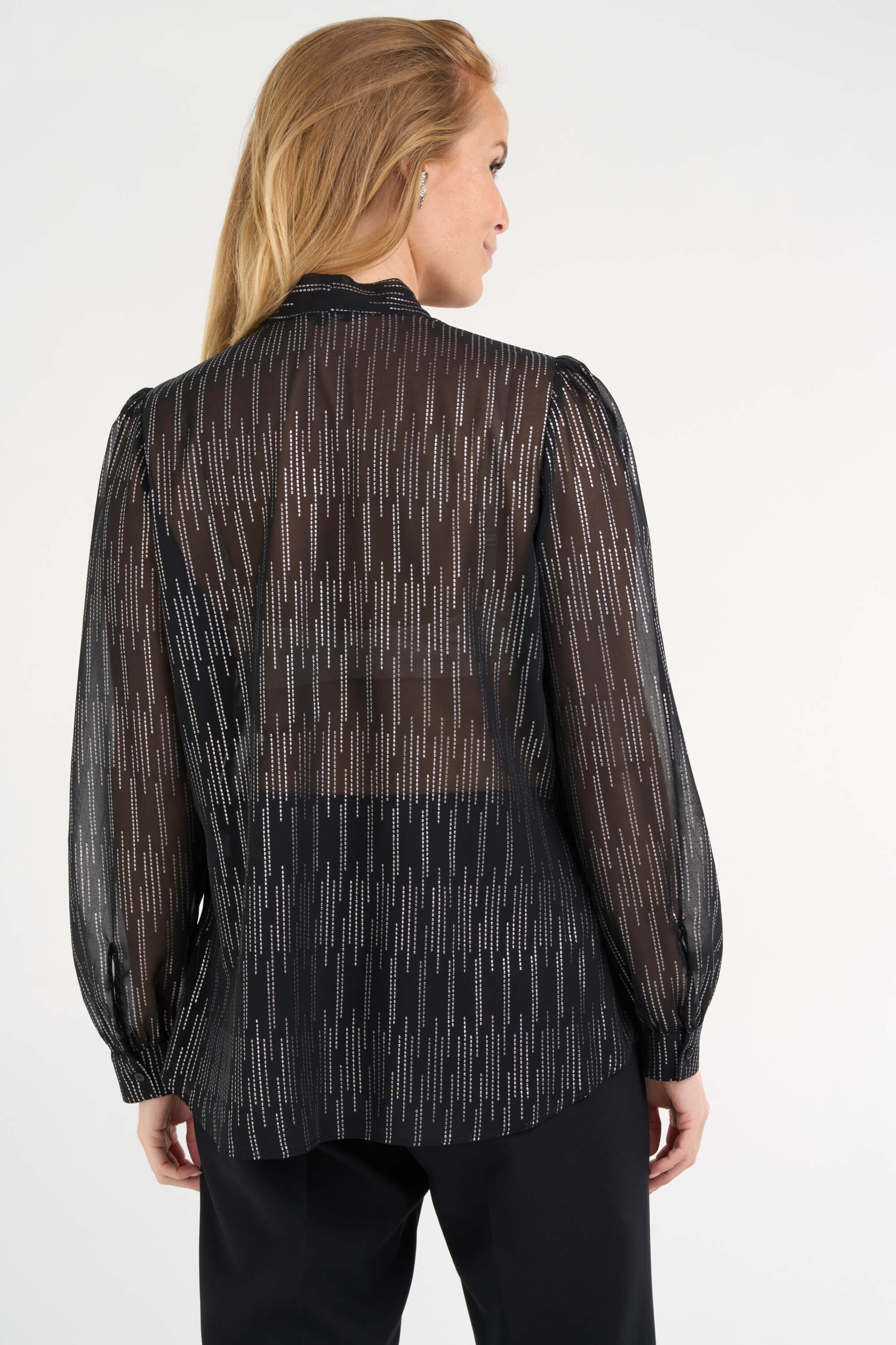 Chemisier &agrave; imprim&eacute; argent&eacute; image number 3