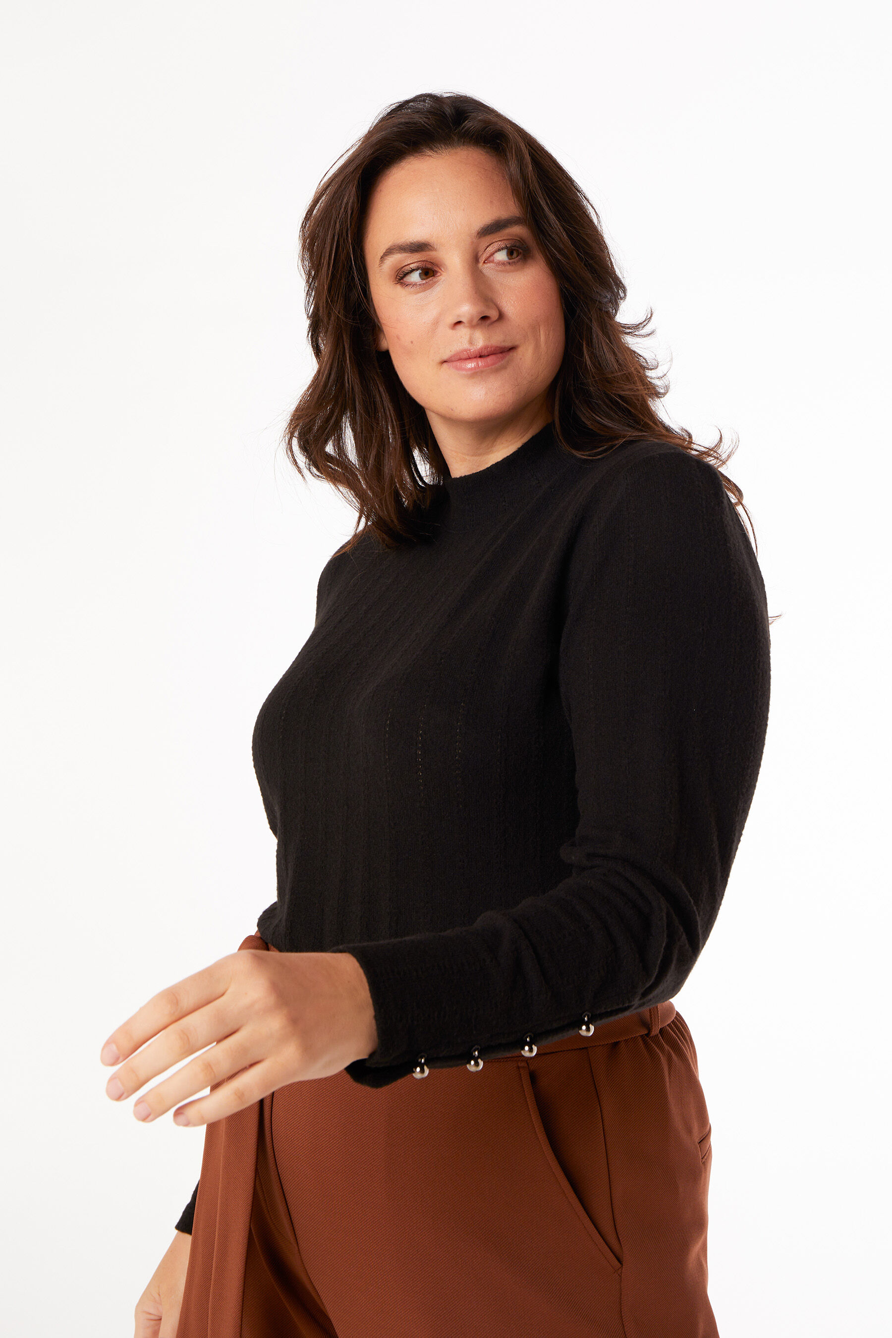 Haut c&ocirc;tel&eacute; &agrave; col montant image number 5