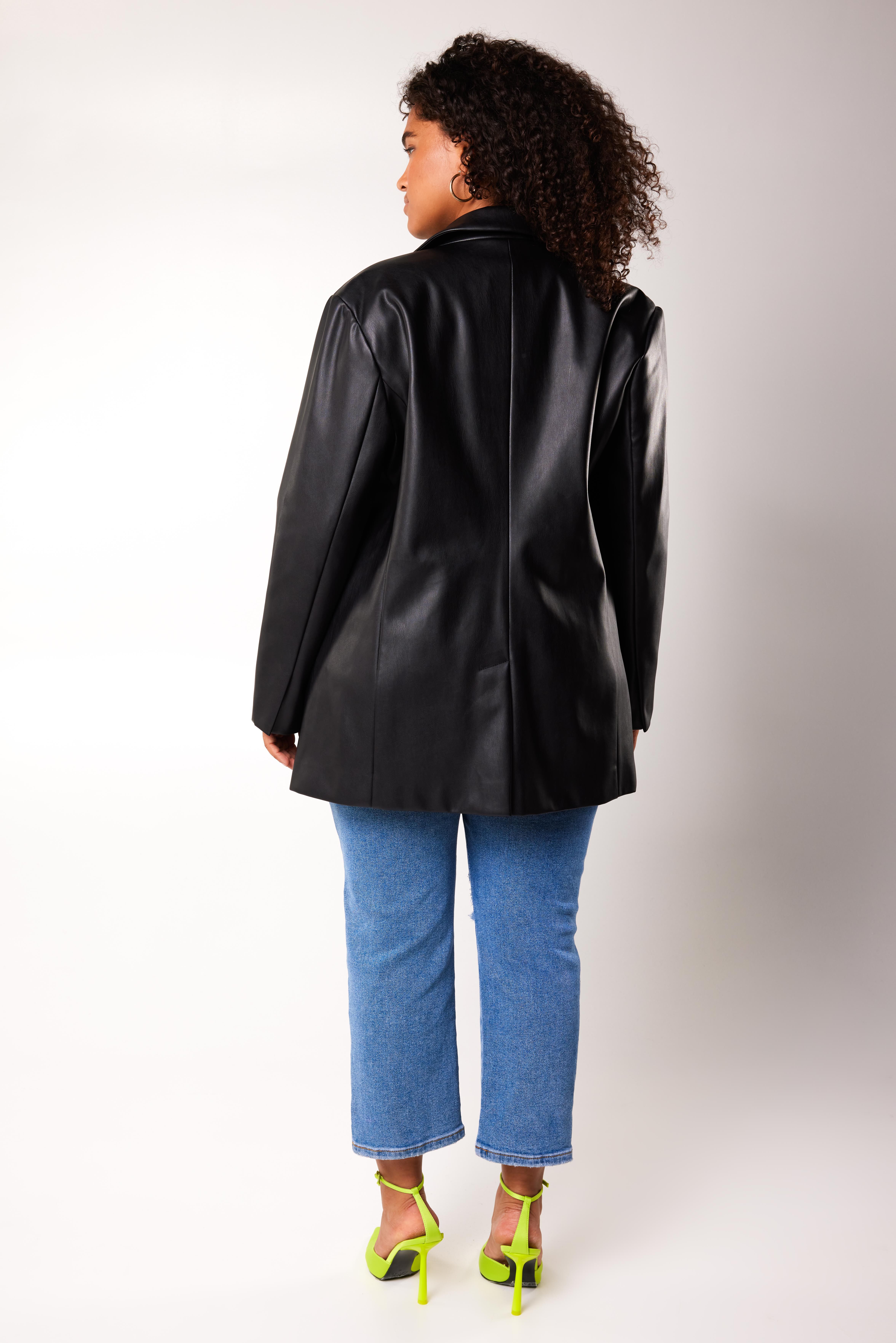 Blazer en similicuir image number 4