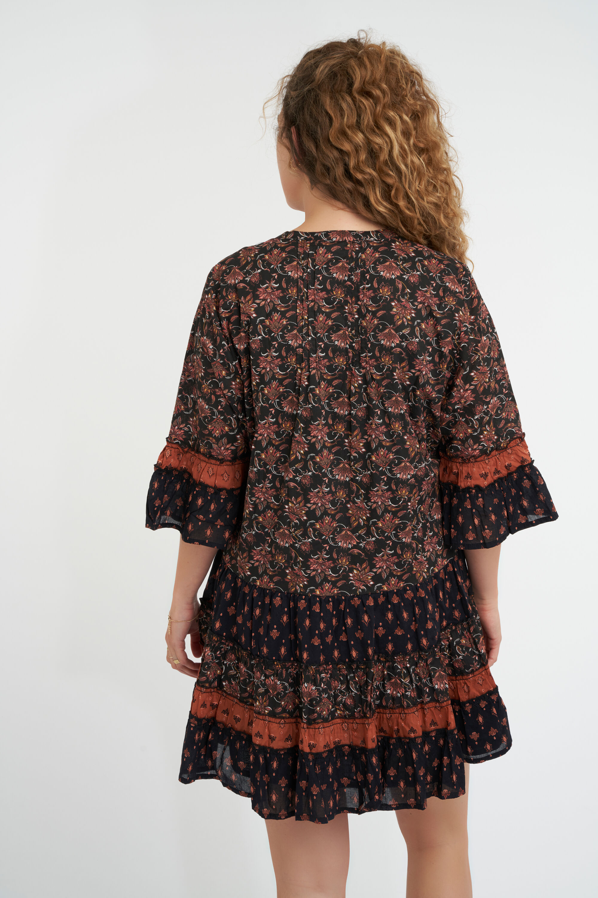 Robe coupe trap&egrave;ze &agrave; imprim&eacute;  image number 3