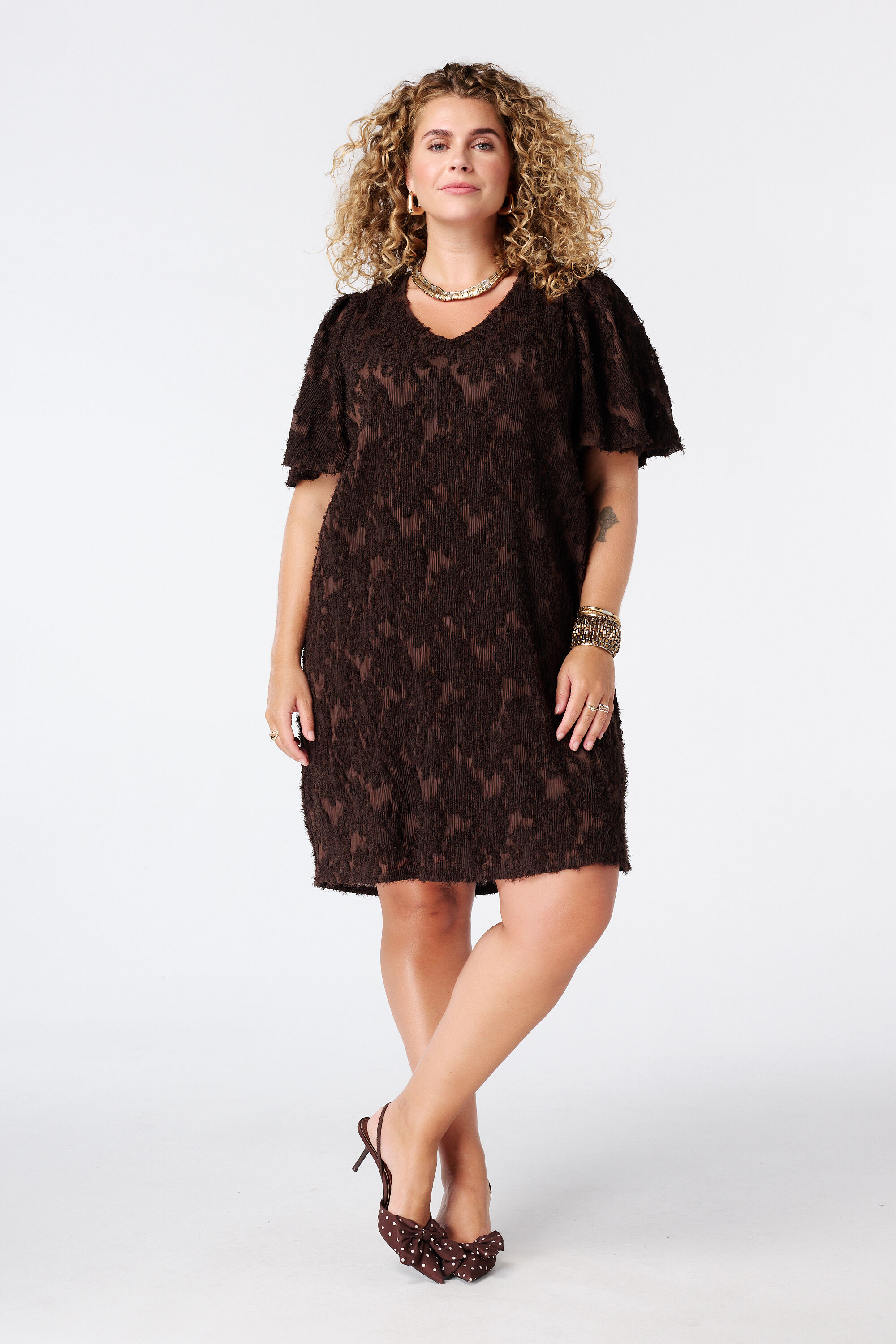 Robe &agrave; manches bouffantes