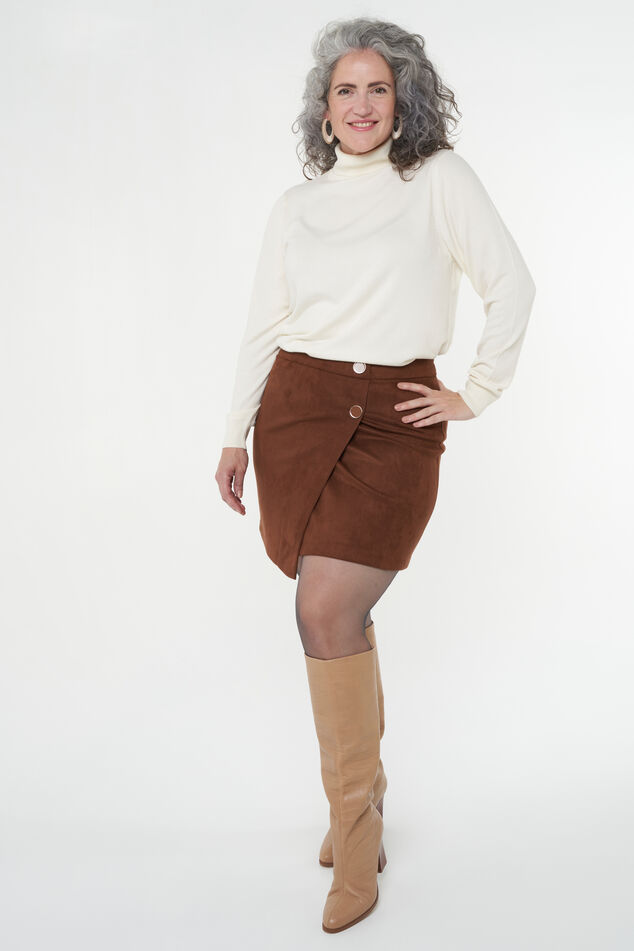Jupe enveloppante en daim synthétique image number 0
