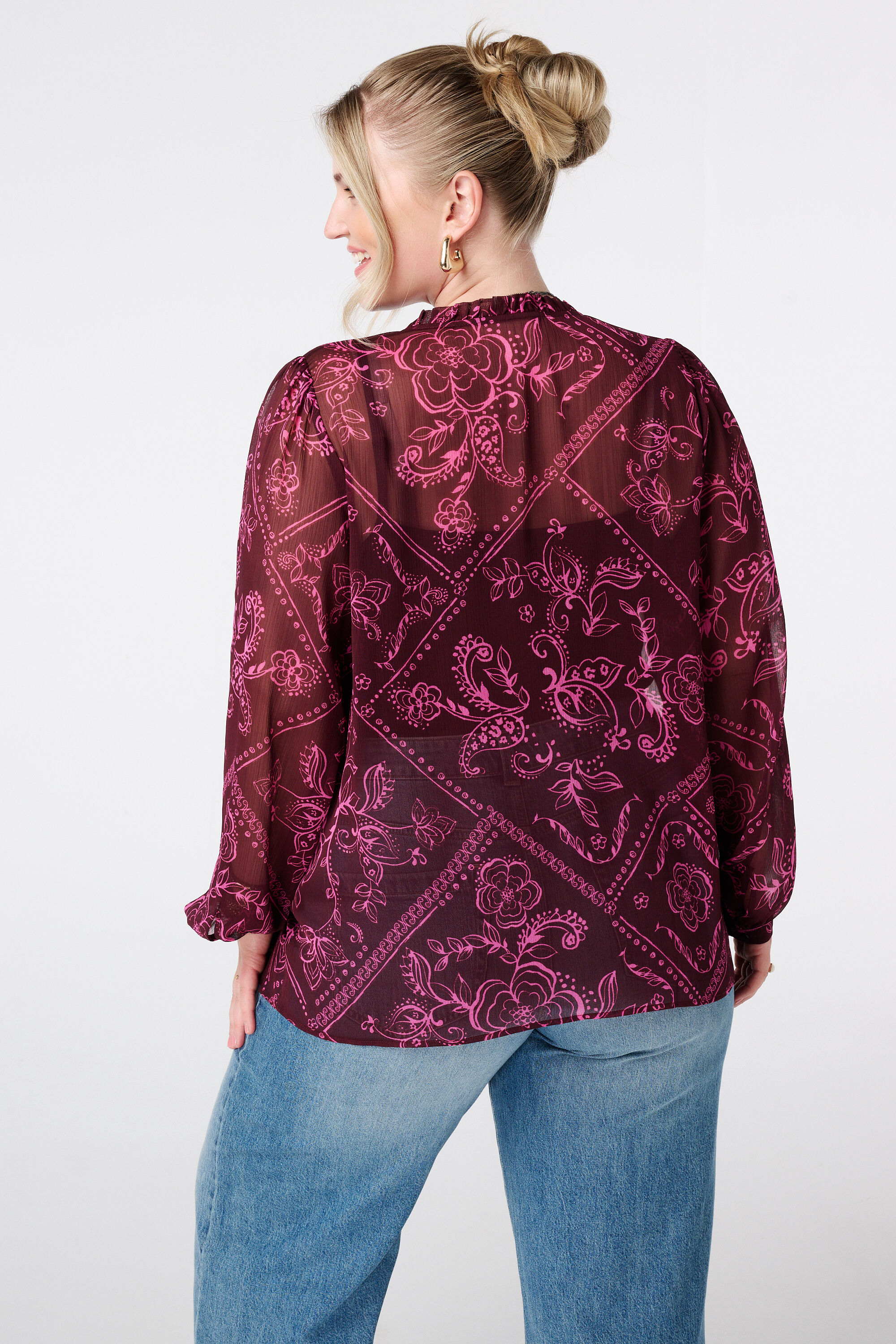 Blouse transparente imprim&eacute;e image number 3