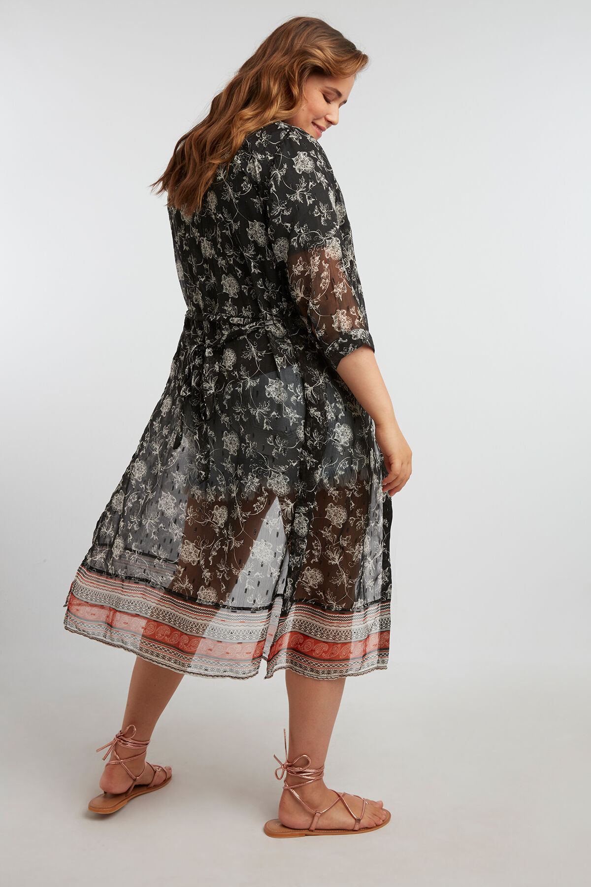 Chemisier transparent &agrave; motif cachemire image number 5