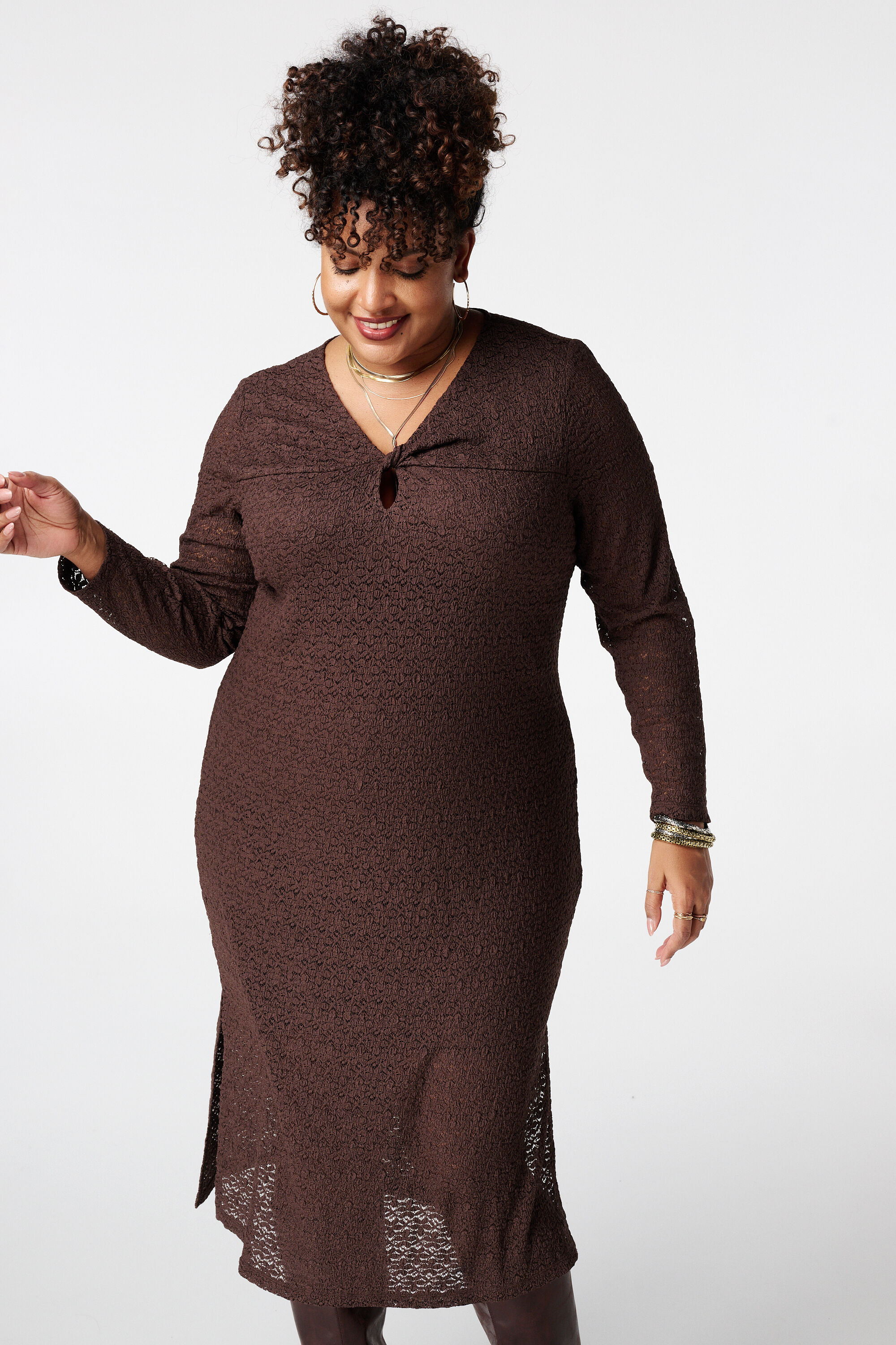 Robe midi en dentelle image number 5