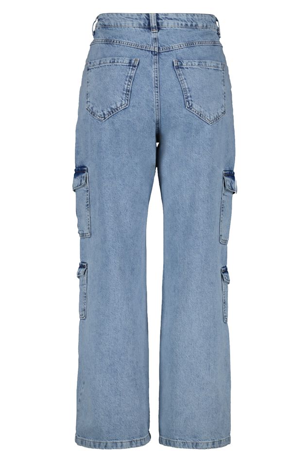 Jean cargo en denim image number 3