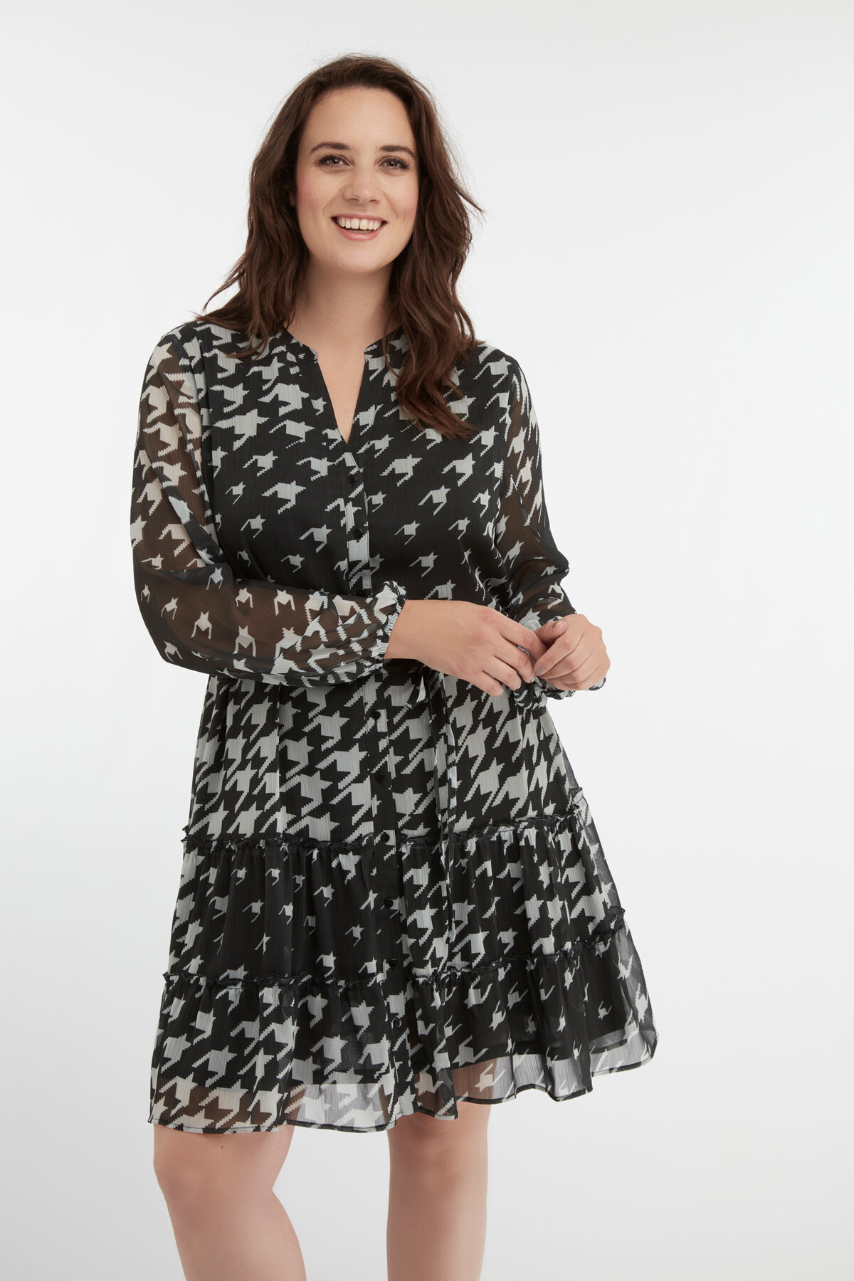 Robe &agrave; imprim&eacute; pied-de-poule image number 6