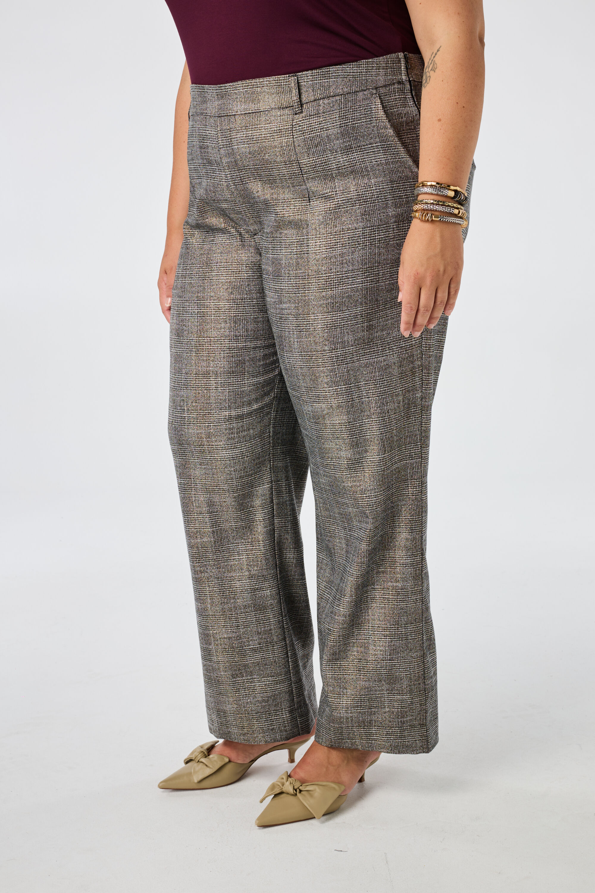 Pantalon large &agrave; carreaux image number 4