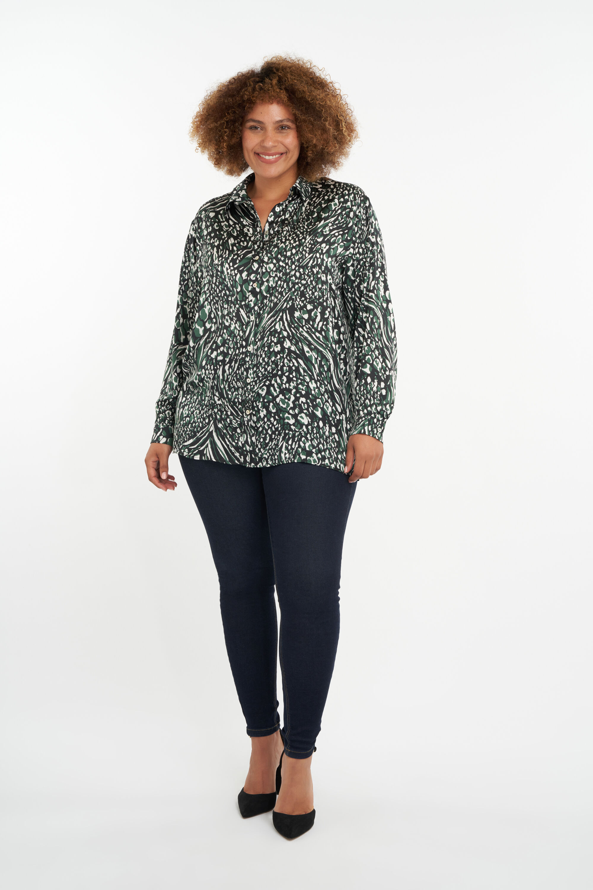 Chemisier satin &agrave; imprim&eacute; image number 5