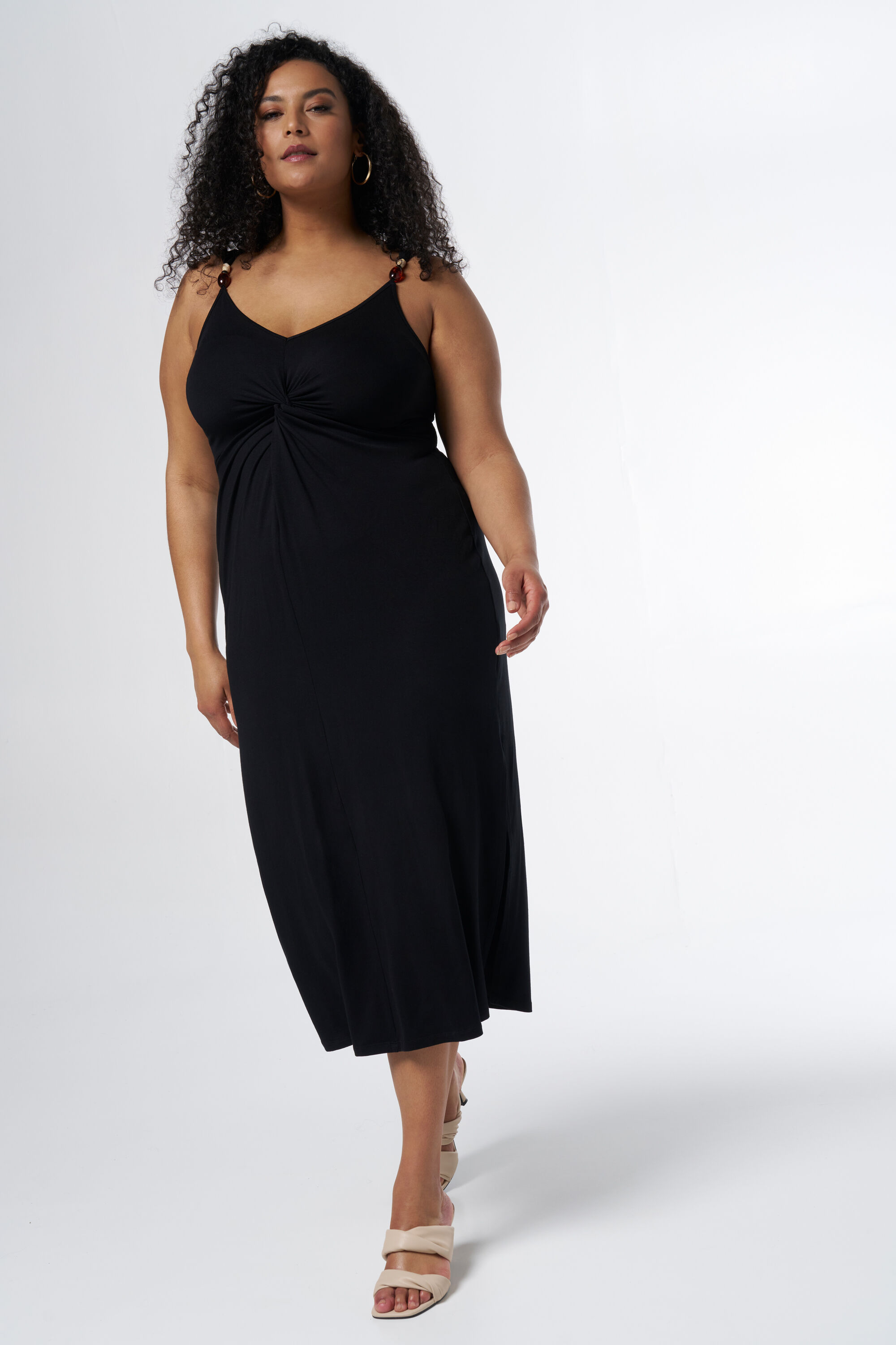 Robe midi &agrave; d&eacute;tails torsad&eacute;s  image number 0