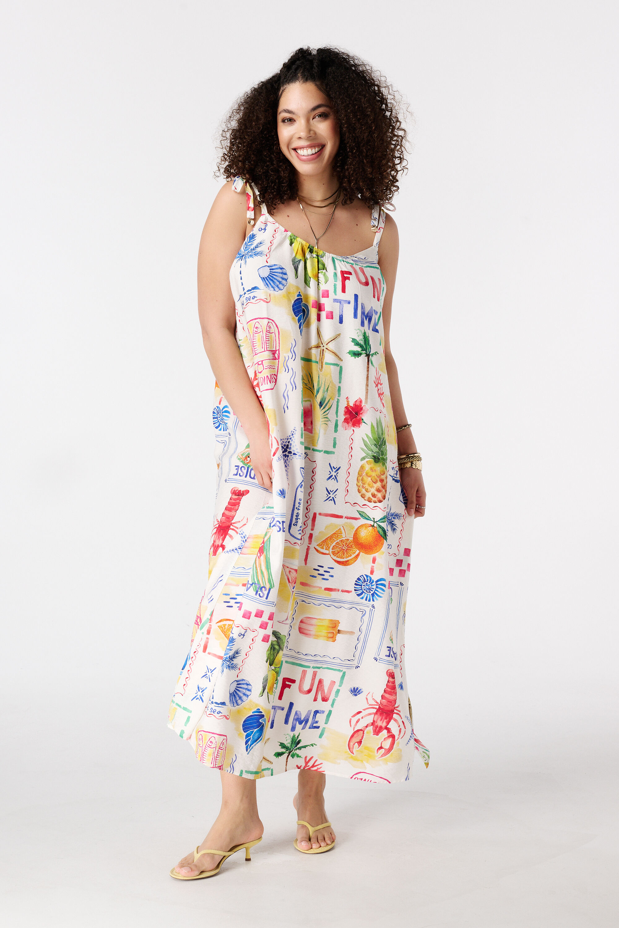 Robe longue &agrave; fines bretelles