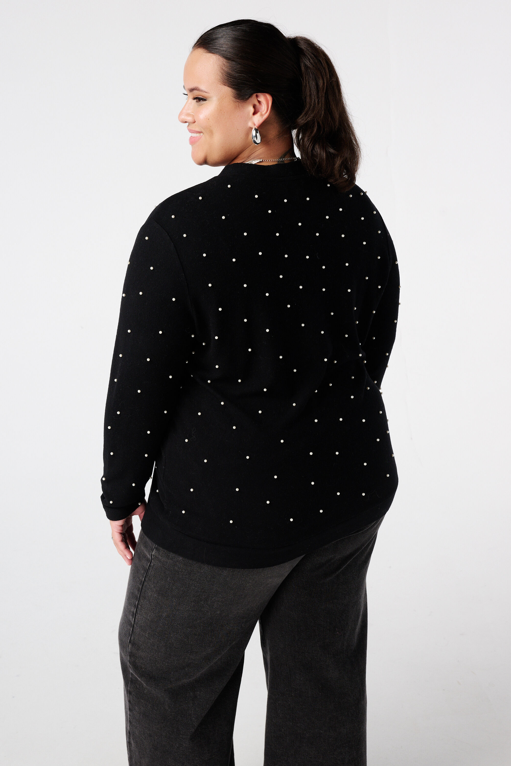 Cardigan avec perles et fermeture &agrave; boutons image number 3