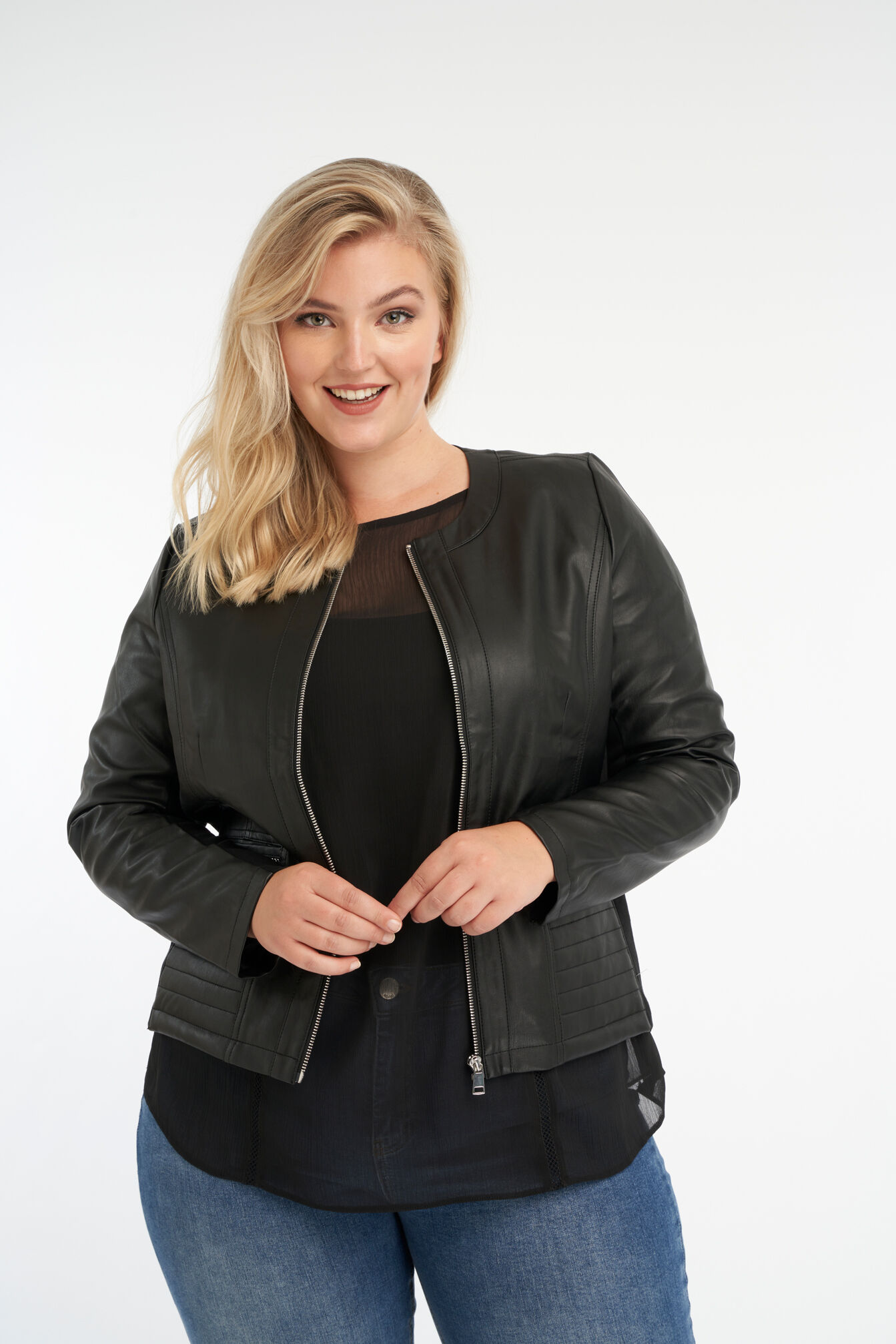 Femmes Vestes en cuir PU MS Mode