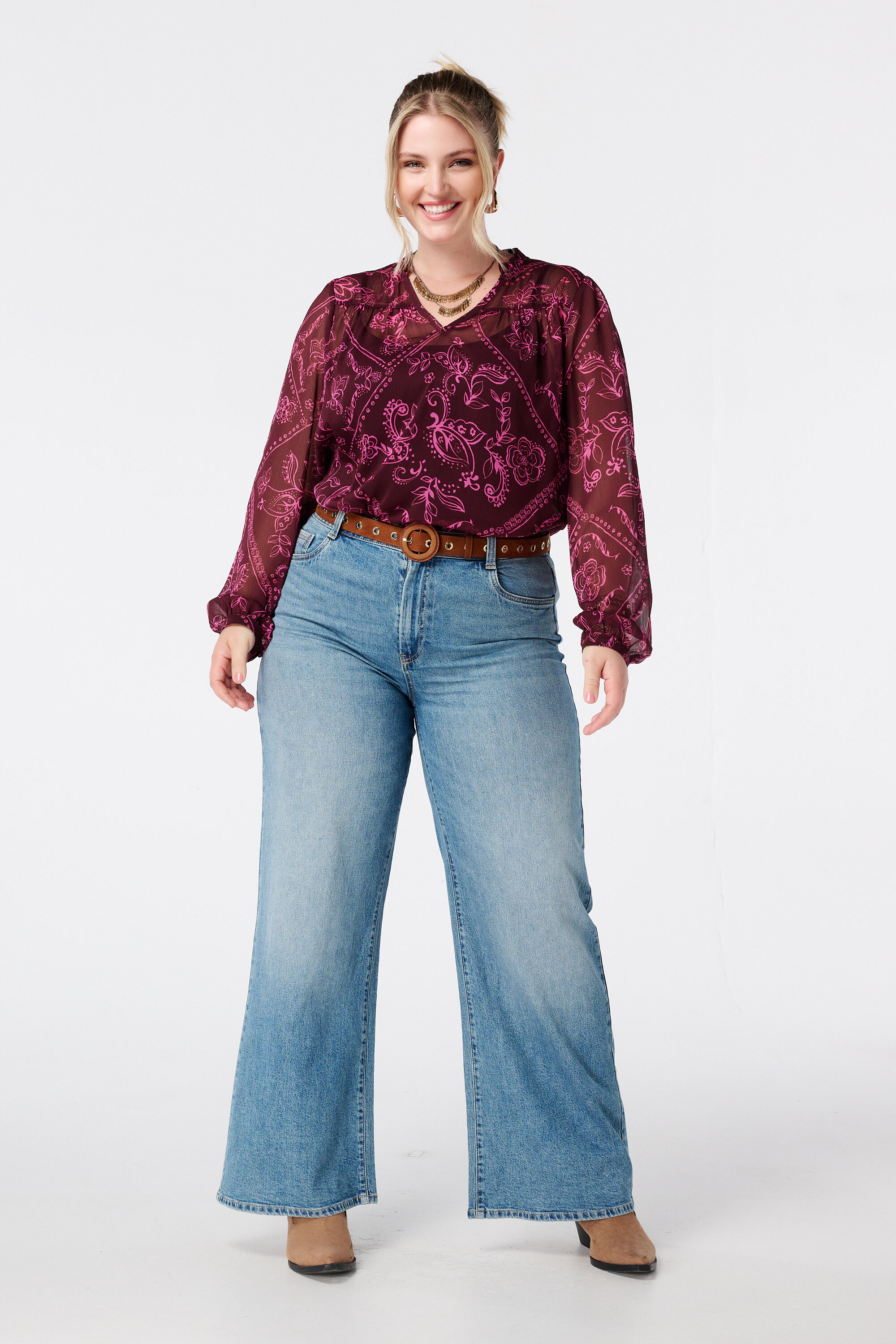 Blouse transparente imprim&eacute;e image number 5