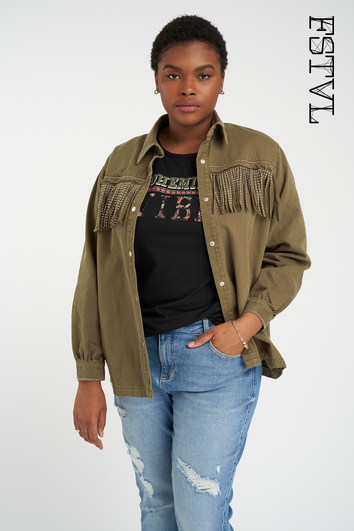 Pull &agrave; franges d&eacute;coratives