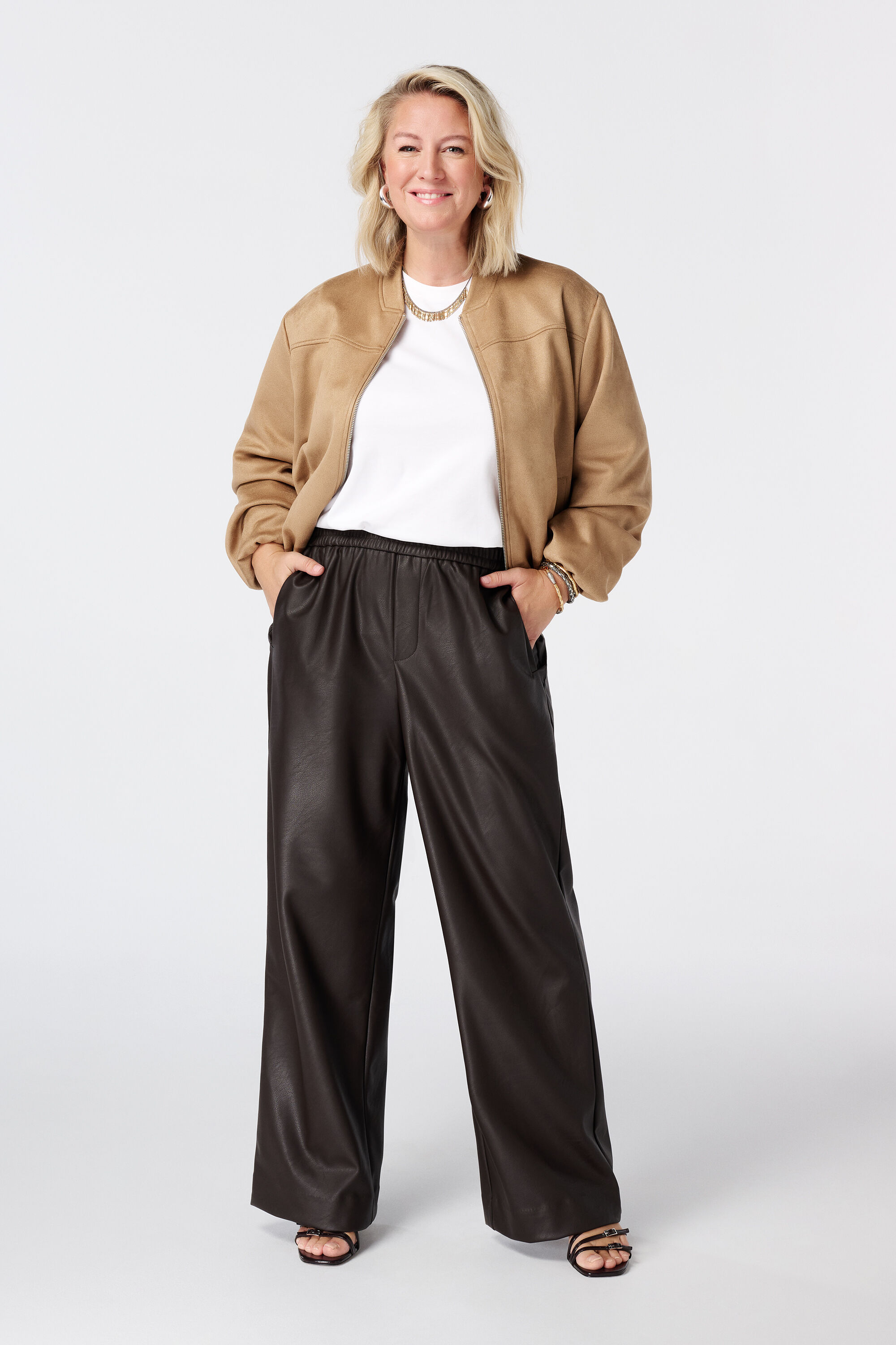 Pantalon large en similicuir