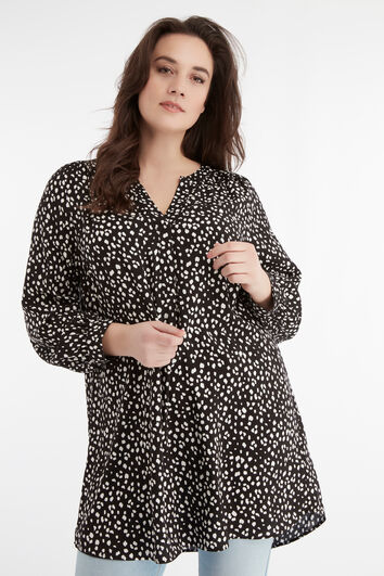 Chemisier tunique &agrave; pois