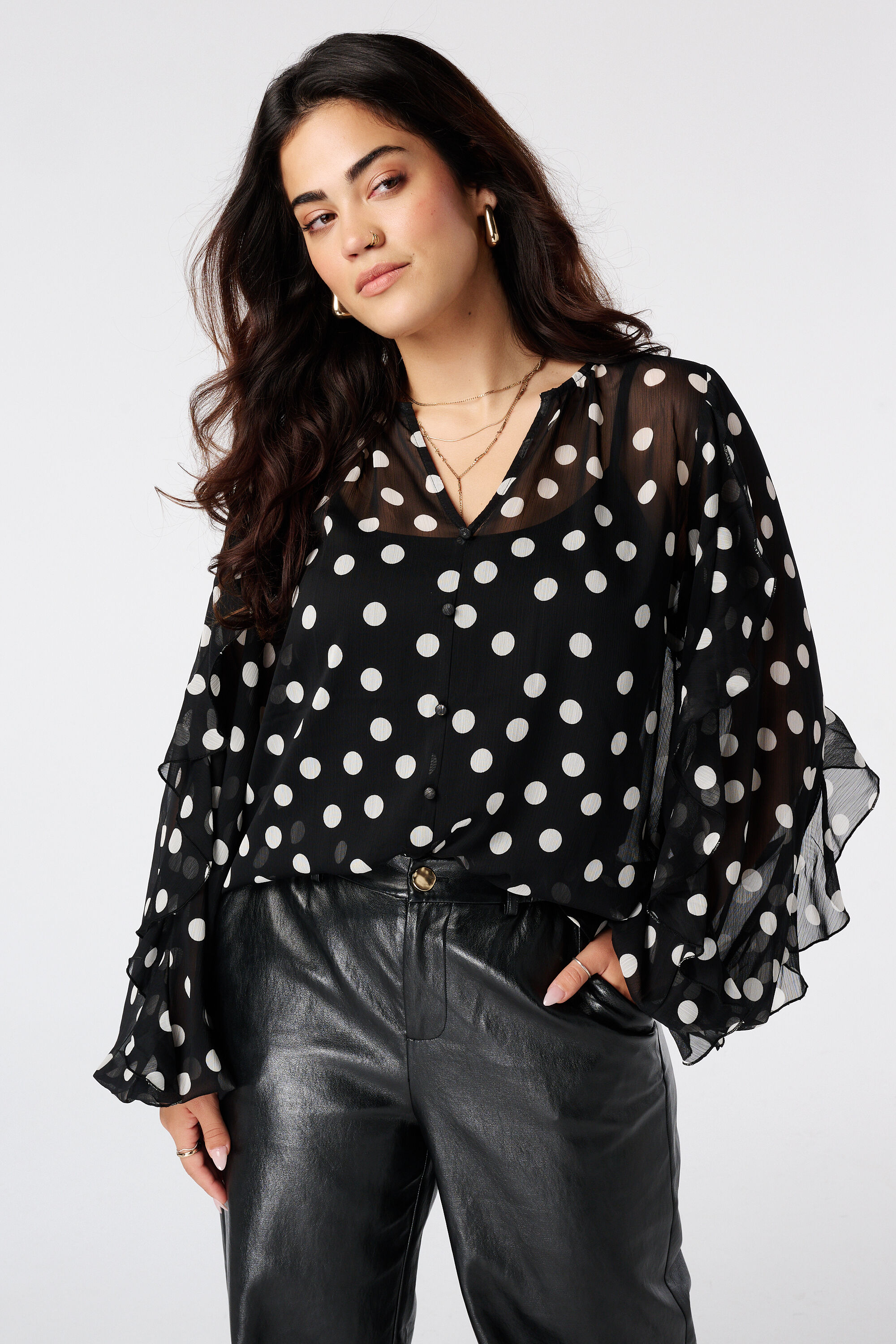 Blouse avec volants image number 0