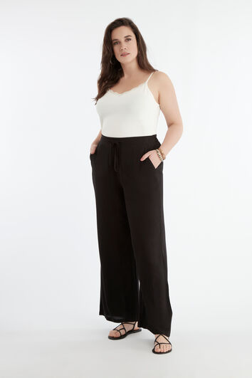 Pantalon large couleur unie